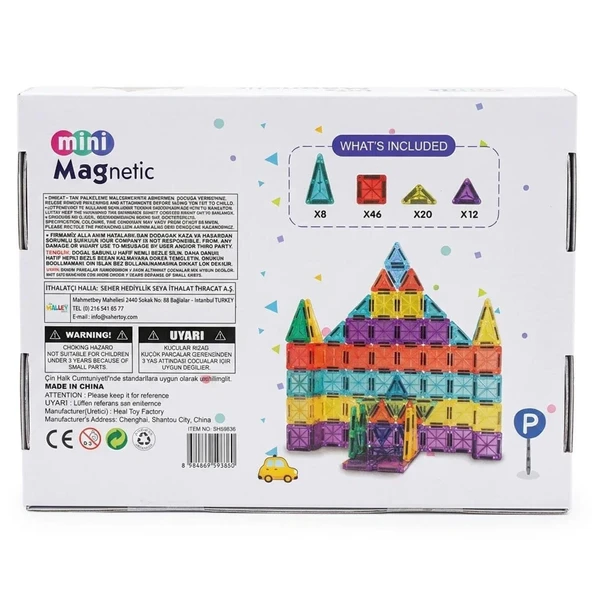 Magnet Mini Yapı Blok Seti 86 Parça - 3D Tasarım ve Eğitici STEM Seti - Resim 4