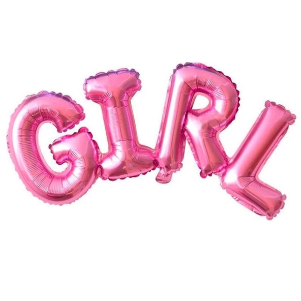 Girl Yazılı Pembe Folyo Balon ürün görseli 1