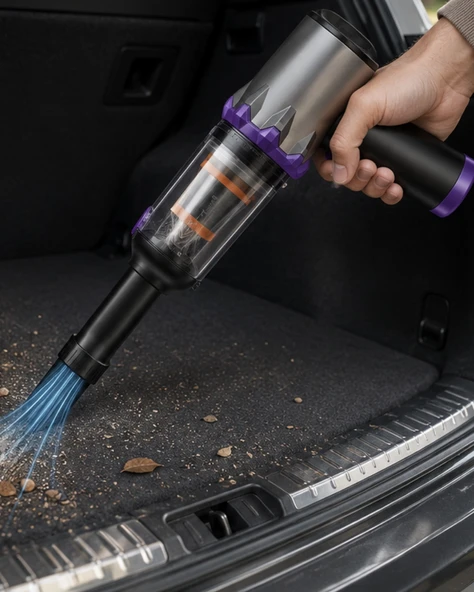 Taşınabilir Oto Süpürge 220W Turbo Güçlü Metal HEPA Filtreli Kablosuz Süpürge ürün görseli 1