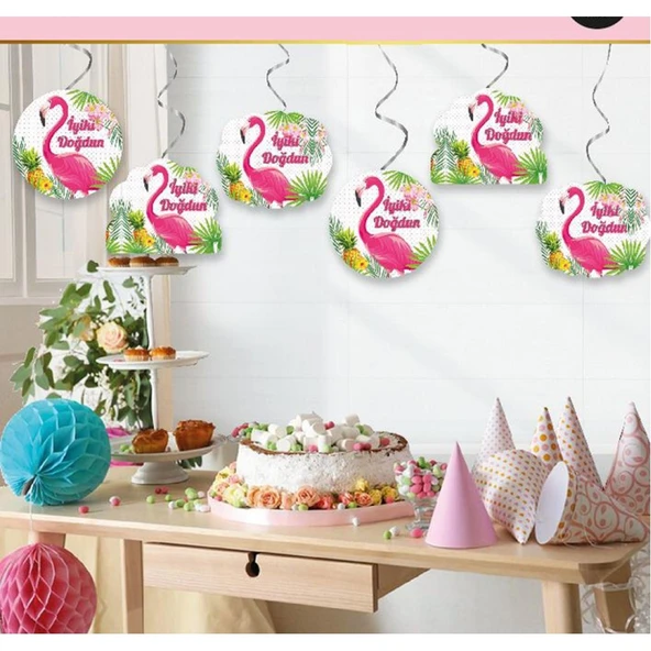 Flamingo Tavan Sarkıt Süs 6'lı ürün görseli 1