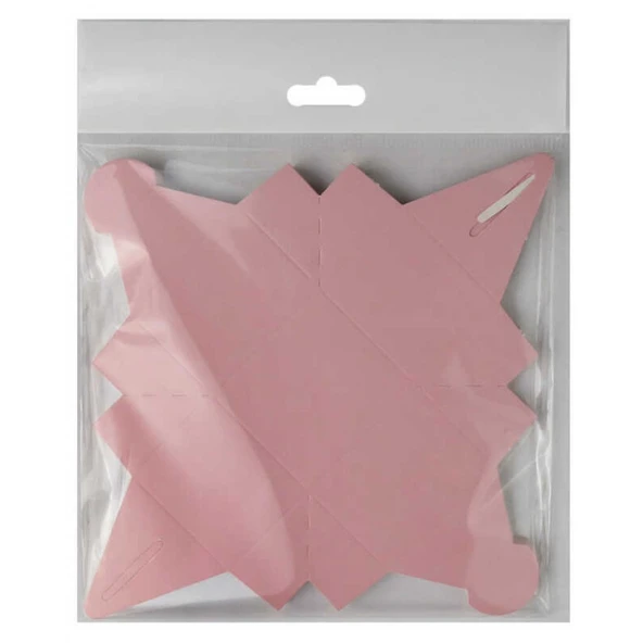 Lokumluk Karton Kutu Makaron Pembe 25'li - Resim 2