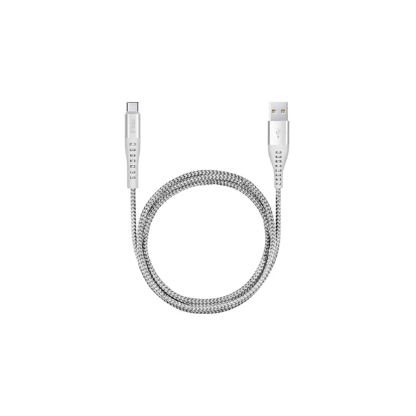 Ttec ExtremeCable Ekstra Dayanıklı Örgülü USB-A to Type-C Şarj Kablosu 150cm Gümüş ürün görseli 1