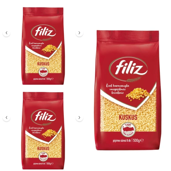 FİLİZ Kuskus Makarna 500 Gr X 3 Adet (özel Harman) ürün görseli 1