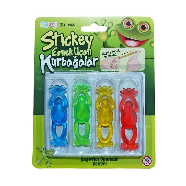 Çek Fırlat Esnek Uçan Kurbağa - 4'lü Set Yapışkan Sapan Kurbağalar ürün görseli 1