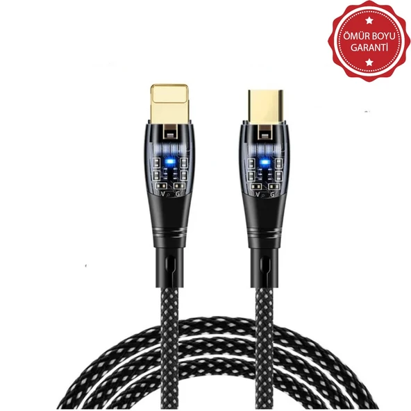 ScHitec 6A 20W Type-C to Lightning 1Metre Hızlı Data ve Şarj Kablosu Siyah YK255S ürün görseli 1