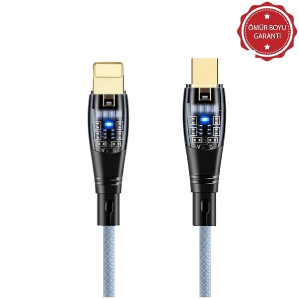 ScHitec 6A 20W Type-C to Lightning 1Metre Hızlı Data ve Şarj Kablosu Mavi YK255M ürün görseli 1