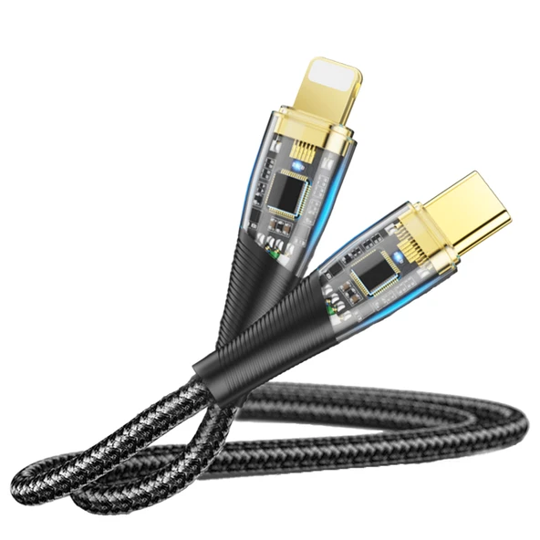 DVIP LX5 6A 200W Type-C to Lightning PD2.0 PD3.0 Hızlı Data ve Şarj Kablosu 1.2 Metre Siyah ürün görseli 1