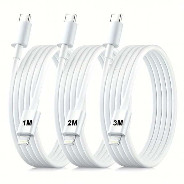 ScHitec 3 Paket 6A 100W Type-C to Lightning Hızlı Data ve Şarj Kablosu 1 Metre/  2 Metre / 3 Metre Beyaz SX112131 - ScHitecSX1121313P ürün görseli 1
