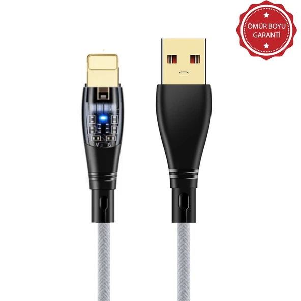 ScHitec 6A 120W UsbA to Lightning 1Metre Hızlı Data ve Şarj Kablosu Beyaz YK233B ürün görseli 1