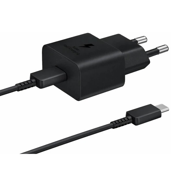 ScHitec 25W Hızlı Şarj Aleti Type-C Çıkışlı Type-C to Type-C Kablolu Şarj Cihazı Siyah SR64 ürün görseli 1