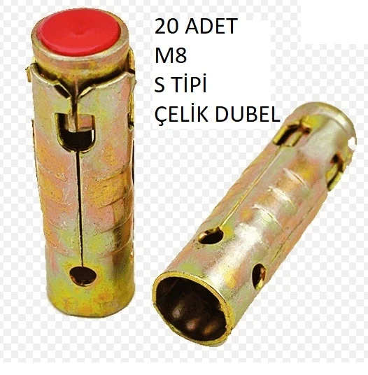 M8 S Tipi Çelik Dubel 20 Adet ürün görseli 1