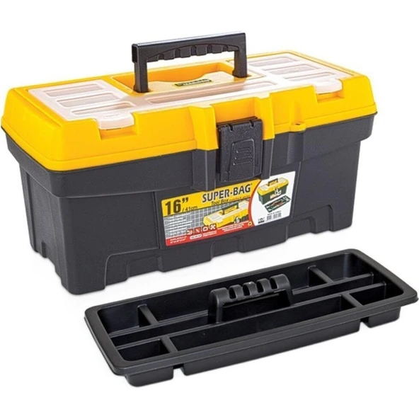SUPERBAG 16" PLASTİK TAKIM ÇANTASI METAL KİLİT MT-16 ürün görseli 1