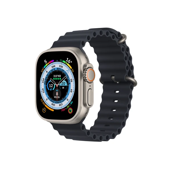 Winex Watch 8 Ultra Max Amoled Ekran Android İos HarmonyOs Uyumlu Üç Kordonlu Akıllı Saat Siyah ürün görseli 1
