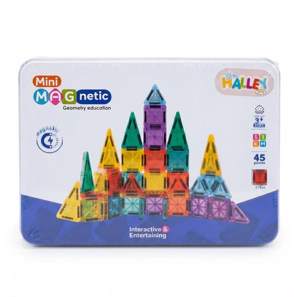 Güçlü Mıknatıslı 3D Manyetik Yapı Seti 45 Parça - Renkli Mini Bloklar Eğitim Serisi ürün görseli 1