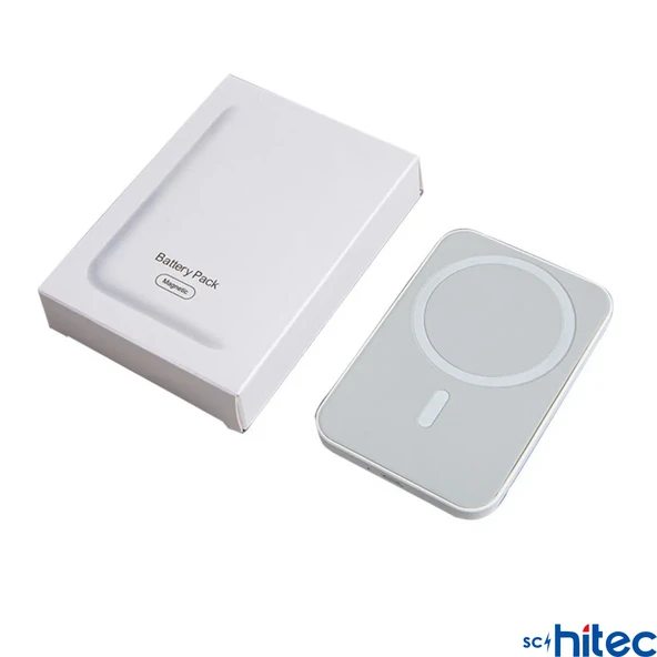 ScHitec 5000mAH MagSafe Powerbank Beyaz - Resim 2