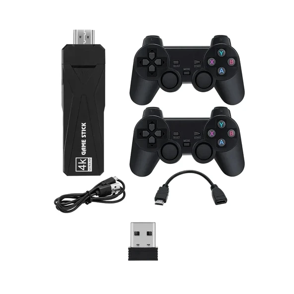 Winex 4K Android TV Stick ve Retro Game Konsol 10000 Atari Makinası Oyunlu 64GB Siyah ürün görseli 1
