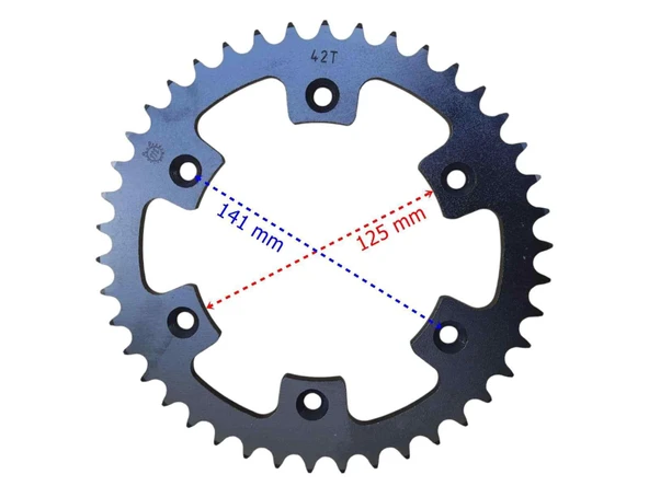 Cf Moto Sr 450 Arka Dişli Std 520-42T İç 125 Mm 6 Delikli Öm ürün görseli 1