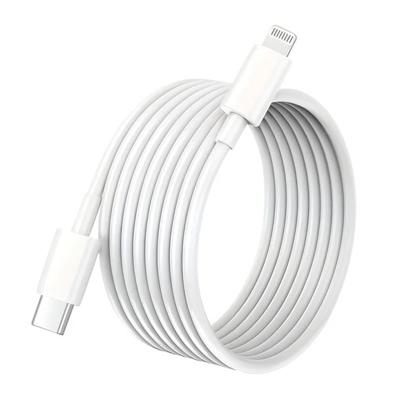 ScHitec 6A 100W Type-C to Lightning Hızlı Data ve Şarj Kablosu 3 Metre Beyaz SX31 ürün görseli 1