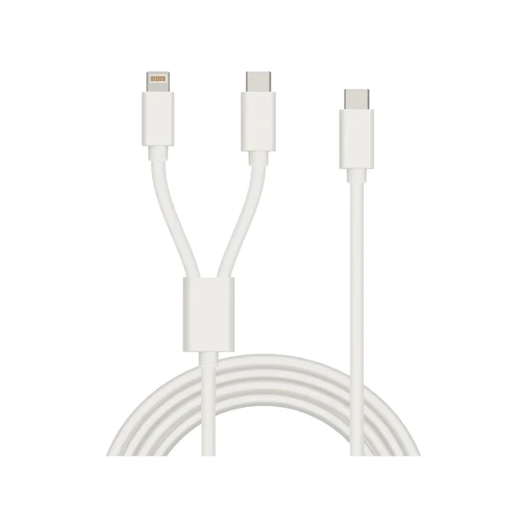 ScHitec 2in1 5A 120W Type-C to Type-C ve Lightning Hızlı Data ve Şarj Kablosu 120cm SX31C ürün görseli 1