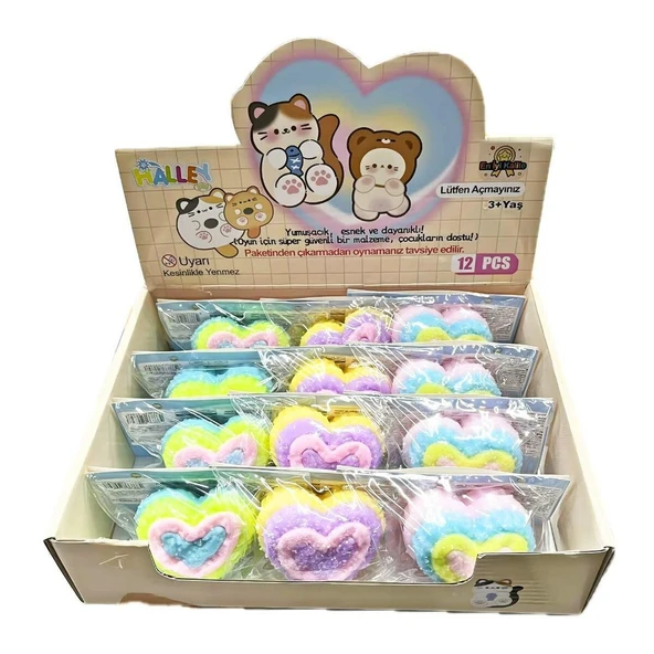 Kalp Waffle Tasarımlı Squishy - Yavaş Yükselen Renkli Katmanlı Figür ürün görseli 1