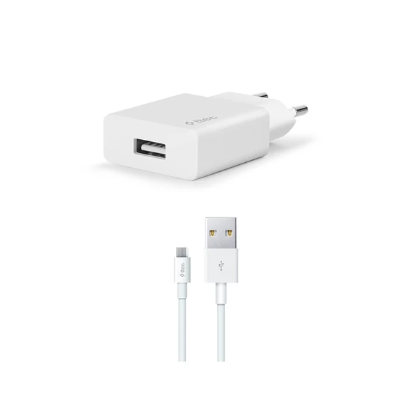 Ttec Smart Fast Charger 2.1A UsbA to Micro Kablolu Seyahat Şarj Aleti Set Beyaz ürün görseli 1