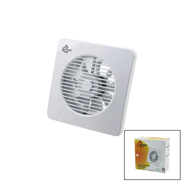 PLASTİK ASPİRATÖR 150 6İNÇ BANYO TUVALET HAVALANDIRMA ASPİRATÖRÜ 20W 320M3/H EBT-150 (5224) ürün görseli 1