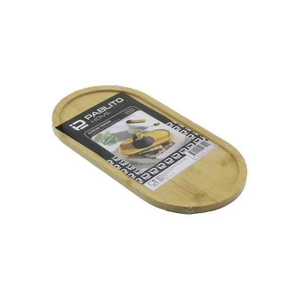 OVAL  AHŞAP BAMBU YAĞDANIK ALTLIK - SUNUM TEPSİ  12X24X0.8CM (5224) ürün görseli 1