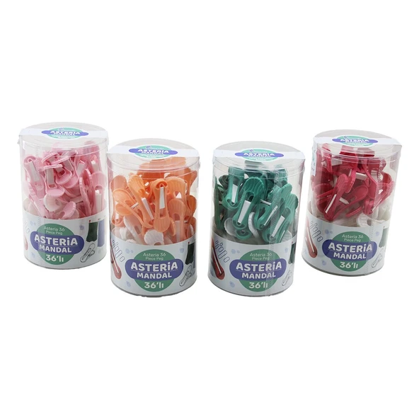 36PCS YAYSIZ PLASTİK RENKLİ MANDAL KUTULU (5224) ürün görseli 1
