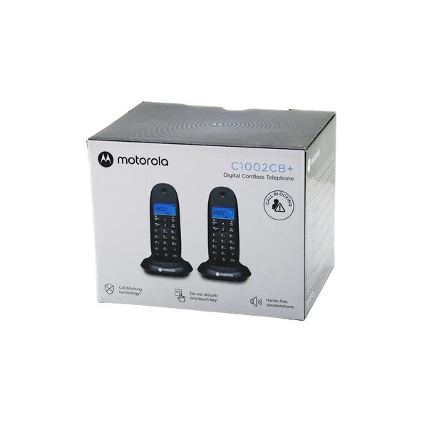 2PCS SİYAH DİJİTAL KABLOSUZ - TELSİZ TELEFON ARAYAN NO GÖRME 50 HAFIZA C-1002CB (5224) ürün görseli 1