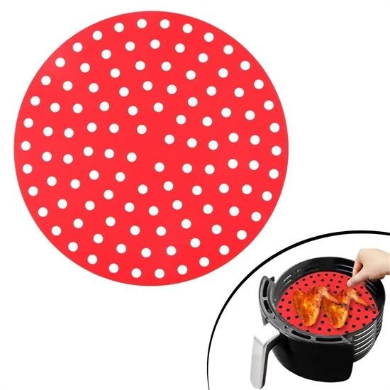 Renkli Isıya Dayanıklı Yıkanılabilir Silikon Fırın Ve Airfryer Yuvarlak Pişirme Matı 23 Cm (5224) ürün görseli 1