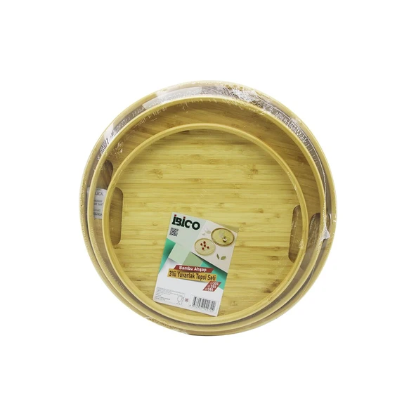 YUVARLAK - 3 BOY BAMBU AHŞAP TEPSİ SETİ 30--35--38CM (5224) ürün görseli 1