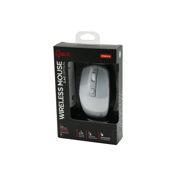 BLİC-BWM4 BEYAZ KABLOSUZ MOUSE 2.4G 8-10M DİSTANCE WİRELESS - KABLOSUZ 1600DPI (5224) ürün görseli 1