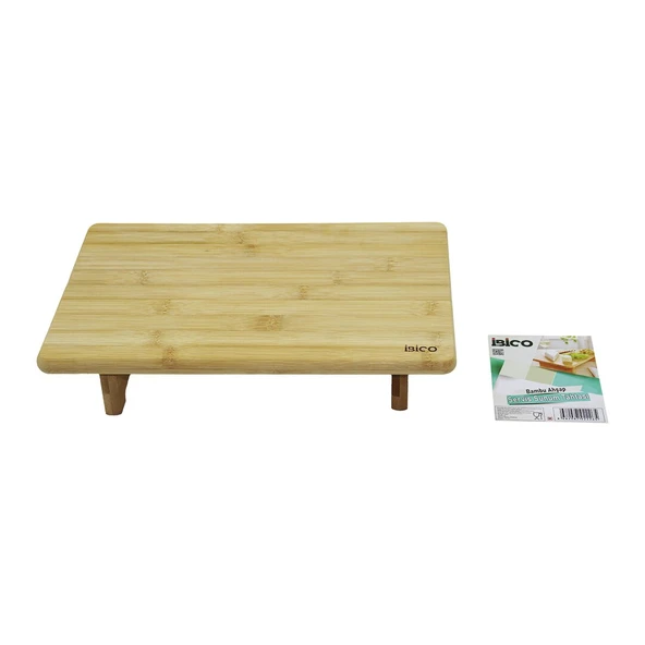 DİKDÖRTGEN AYAKLI  MİNİ SOFRA MODEL=32X21.5CM  BAMBU AHŞAP KESİM PANOSU (5224) ürün görseli 1