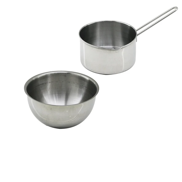2PCS SET PASLANMAZ ÇELİK CHEFF SÜTLÜK - SOSLUK=14CM - DERİN KAP=17CM (5224) ürün görseli 1