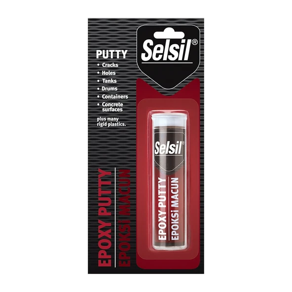 SELSİL EPOXY PUTTY - EPOKSİ MACUN ISIYA DAYANIKLI YAPIŞTIRCI 57GR AHŞAP - METAL - CAM - SERAMİK (5224) ürün görseli 1