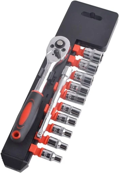 CR-V SOCKET SET 12 PARÇA  1/2 inç  VAKUMLU LOKMA SETİ (5224) ürün görseli 1