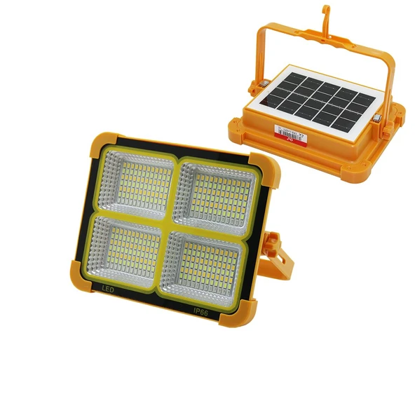SOLAR LED LİGHT ÇAKARLI SOLAR PROJEKTÖR - POWERBANK KAMP - DIŞ MEKAN GÜNEŞ ENERJİLİ 12000mAh- 84X4=336LED (5224) ürün görseli 1