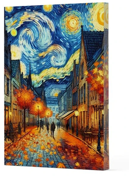 Van Gogh 3 - Sokak Çizgili Yan Boyamalı Defter ürün görseli 1
