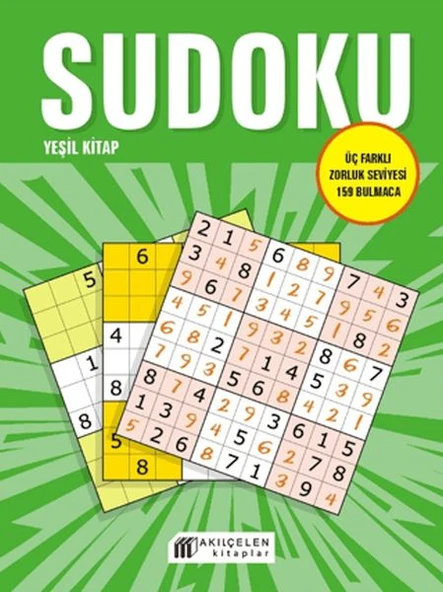 Sudoku Yeşil Kitap - Üç Farklı Zorluk Seviyesi 159 Bulmaca ürün görseli 1