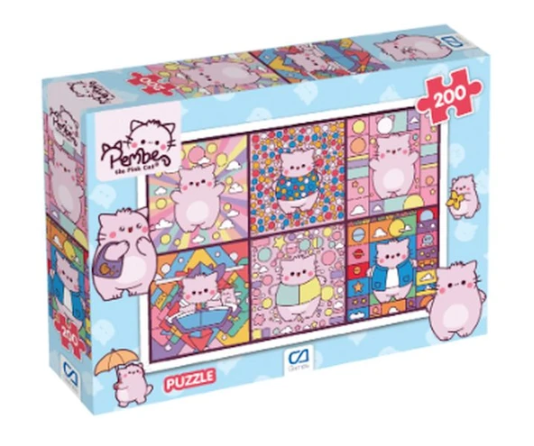 Pembe Kedi Puzzle 200 ürün görseli 1
