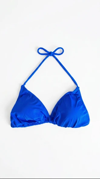 Mavi Üçgen Ince Ip Bağlamalı Bikini Üstü ürün görseli 1
