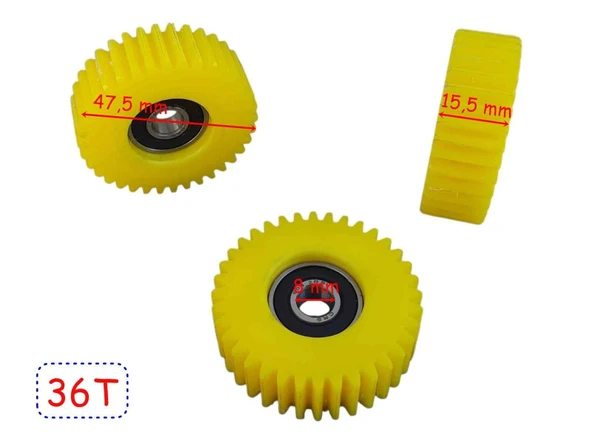 E-Bis Pedal Destekli Dişli 3 Lü Set 36T 15,5-47,5 Mm Kestamit Öm ürün görseli 1
