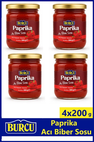 Burcu Paprika Acı Biber Sosu 200 gr x 4 Adet ürün görseli 1