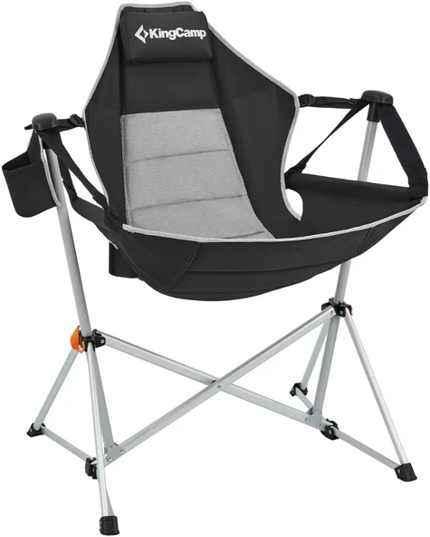 Kingcamp Orchid Salıncaklı Katlanır Kamp Sandalyesi Black/Grey ürün görseli 1
