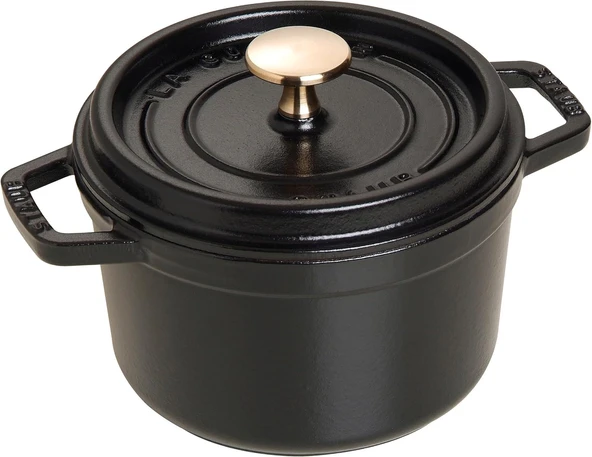 Staub Dökme Demir Kızartma Tavası/Güveç, Yuvarlak 16 Cm, 1,2 L, Siyah ürün görseli 1