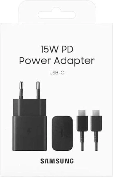 Samsung 15 Watt Hızlı Şarj Seti, Type-C Adaptör Ve Type-C Kablo, Siyah, Ep-T1510Xbegww ürün görseli 1