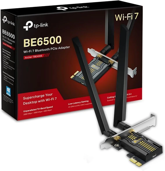 Tp-Link Archer Tbe400E | Be6500 Wi-Fi 7 Pcie Adaptör | Bluetooth 5.4 | Üç Bant 2882 + 2882 + 688 Mbp ürün görseli 1