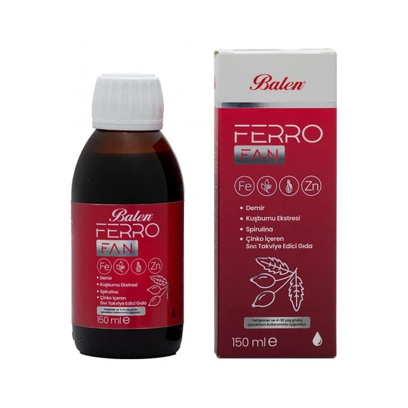 Ferrofan Demir, Kuşburnu Eks.Spirulina Çinko İçeren Şurup 150 Ml ürün görseli 1