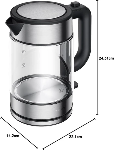 Xiaomi Electric Glass Kettle Black - Resim 8