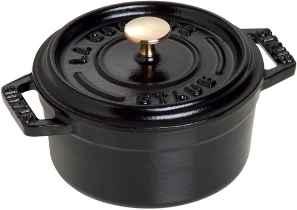 Staub 40500-101-0 Mini Güveç, Yuvarlak Kapaklı 10 Cm, 0,25 L, Indüksiyona Uygun, Mat Siyah Emaye Kap ürün görseli 1